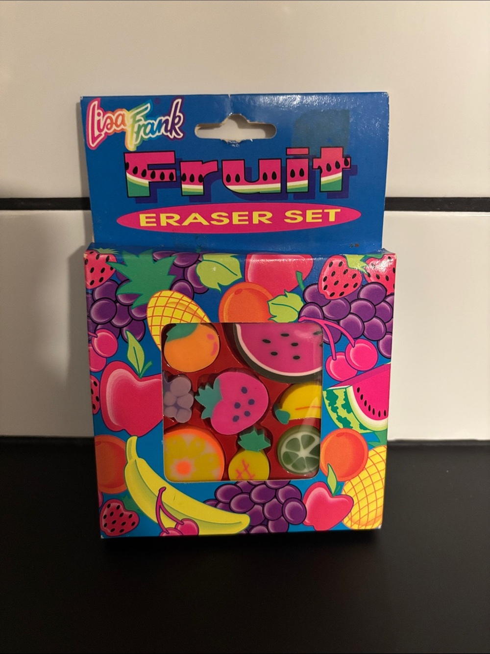 Vintage Authentic 90’s Lisa Frank Fruit Eraser Set NWT